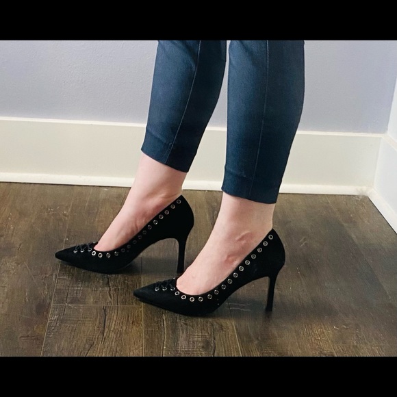 Coach Shoes - COACH Varick Black Suede Heels